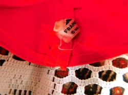 francie red skirt label